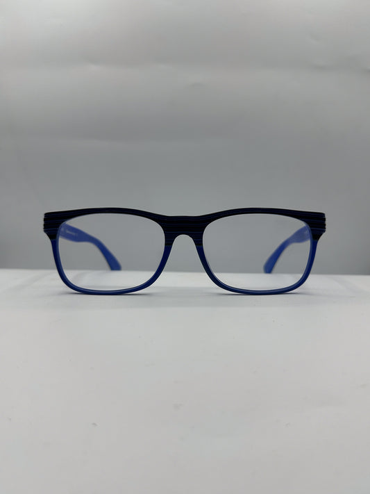 Blue 1990s SEE Eyeglasses front side