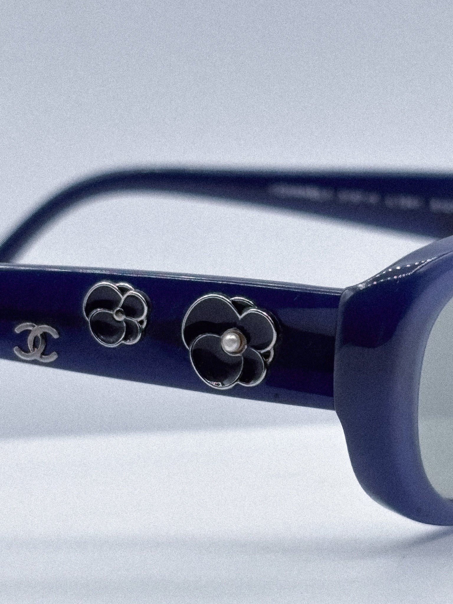 Blue Belle  1990s Chanel Designer Sunglasses brand logo