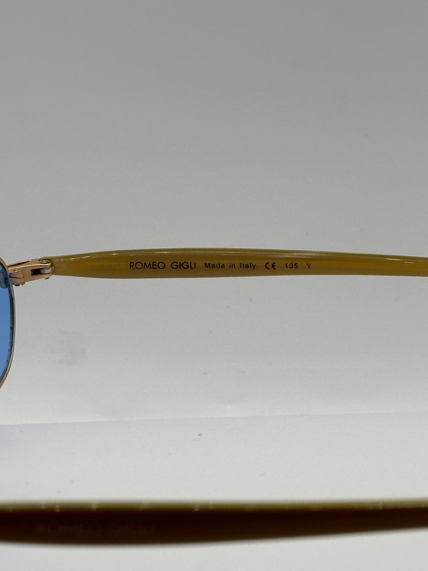 Icey 1990s Romeo Gigli vintage Sunglasses, left inner side