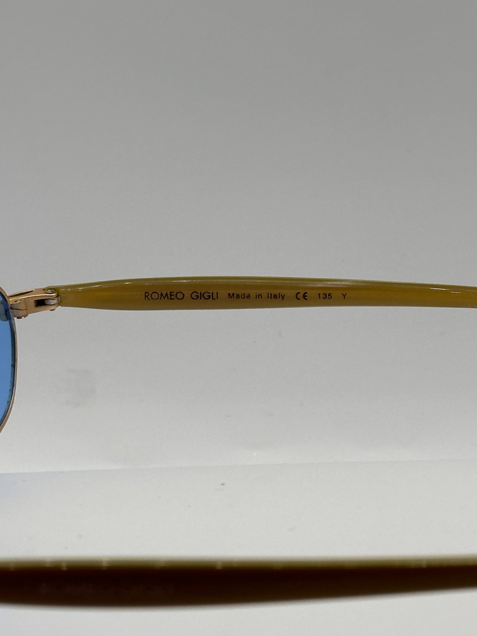 Icey 1990s Romeo Gigli vintage Sunglasses, left inner side