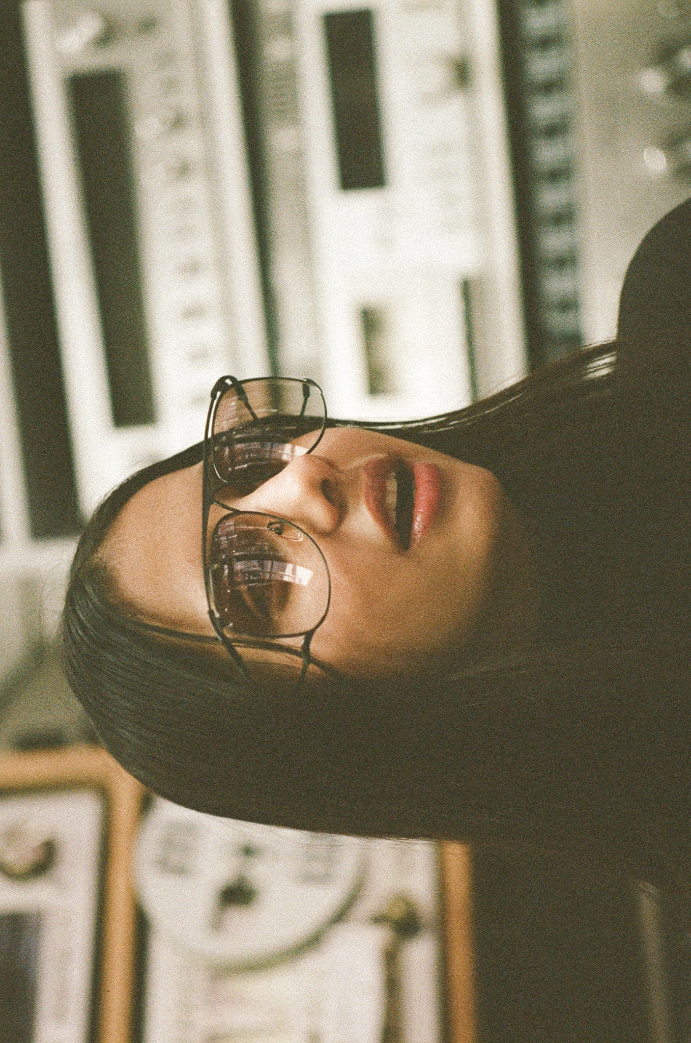 Optos Black 1980s Luigi Colani Designer Sunglasses with model