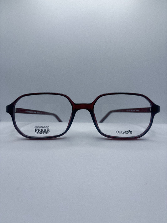 “Oxblood Geometry” 1980s Gianfranco Ferré Eyeglasses