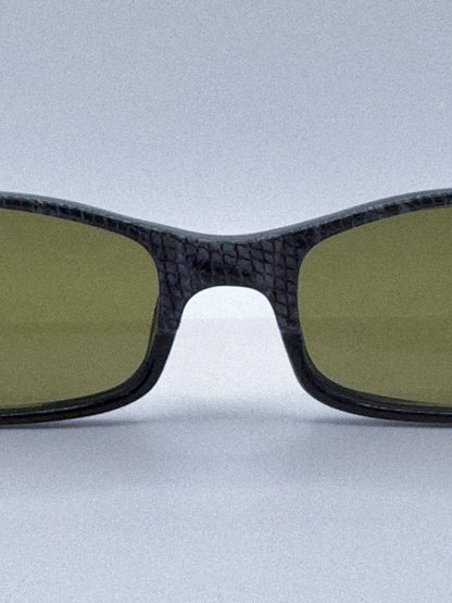 “Olive Noir” 1980s Snakeskin Sunglasses