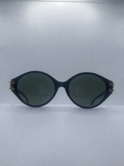 Lunettes de soleil Anne Klein pour Riviera des années 1970 | Noir/Doré
