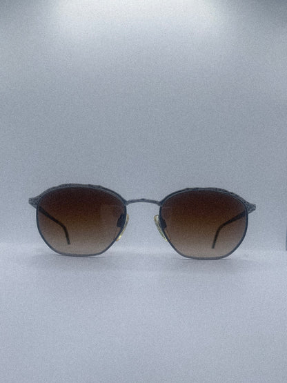 1980s Anne Klein II 8001 K1014-S Sunglasses | Brushed Silver