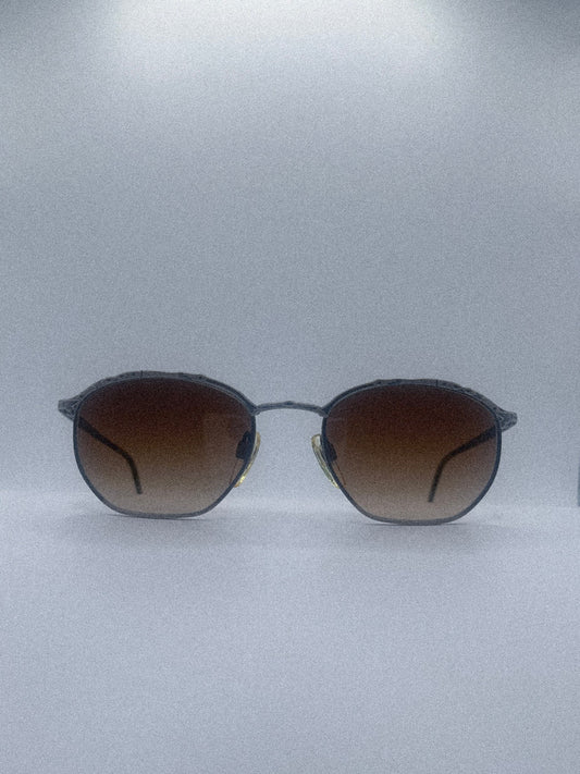 1980s Anne Klein II 8001 K1014-S Sunglasses | Brushed Silver