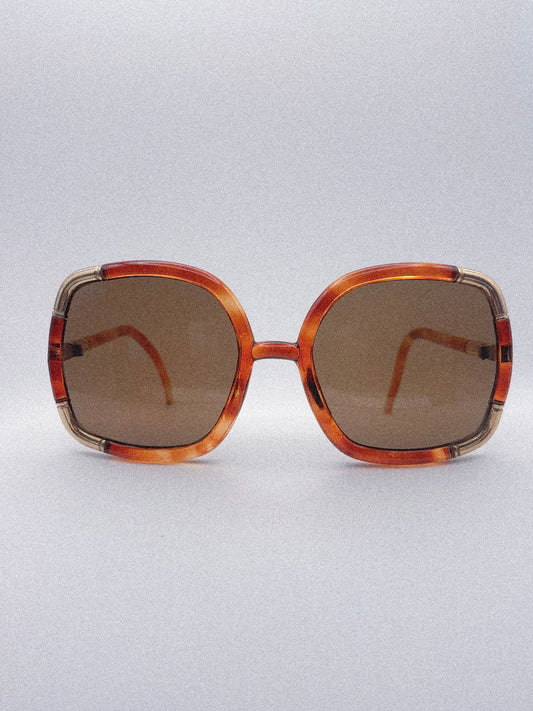 “Le Carré Ambre” 1970s Ted Lapidus Handmade Sunglasses