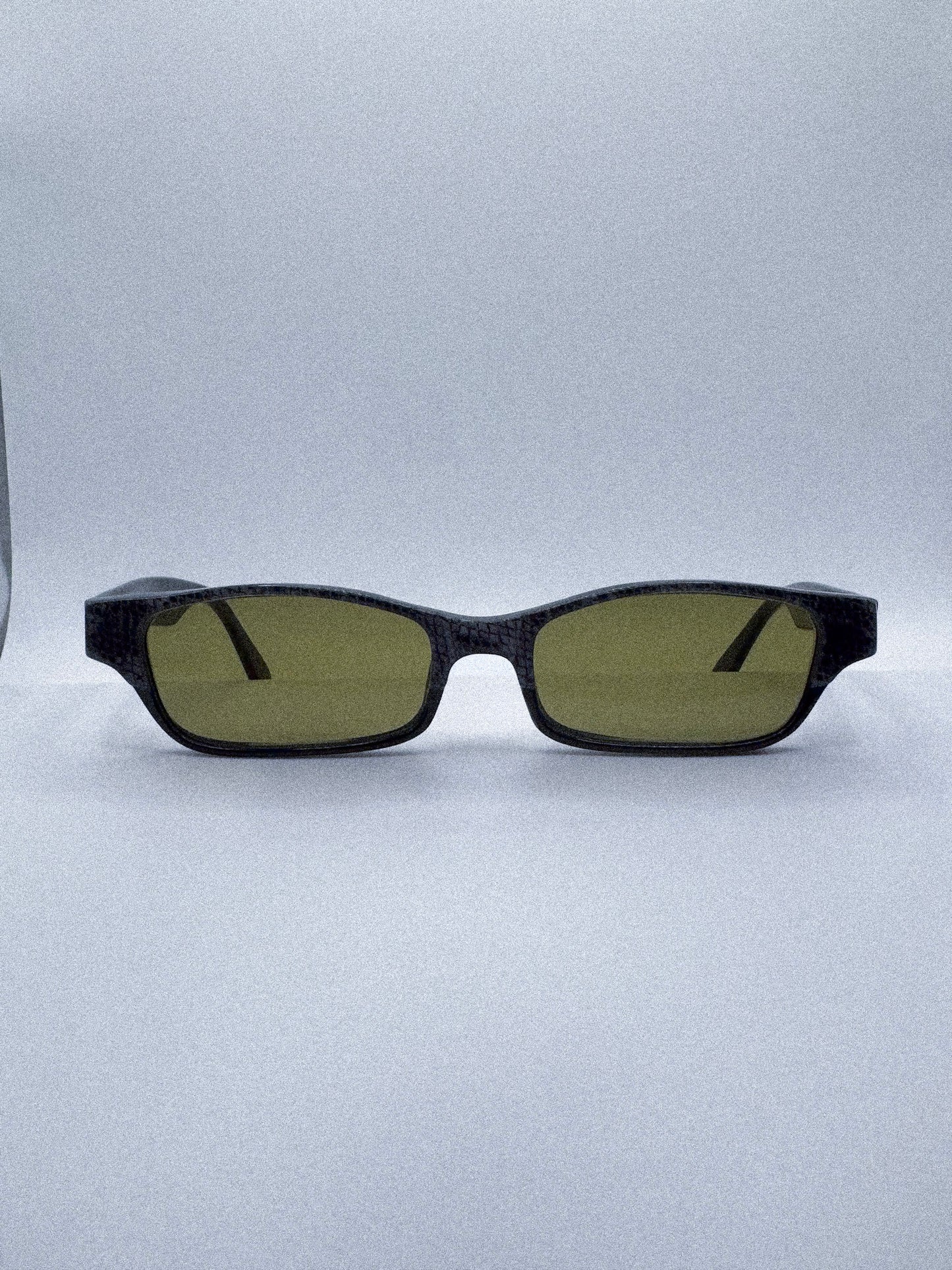 “Olive Noir” 1980s Snakeskin Sunglasses
