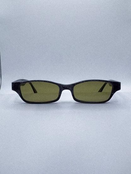 “Olive Noir” 1980s Snakeskin Sunglasses