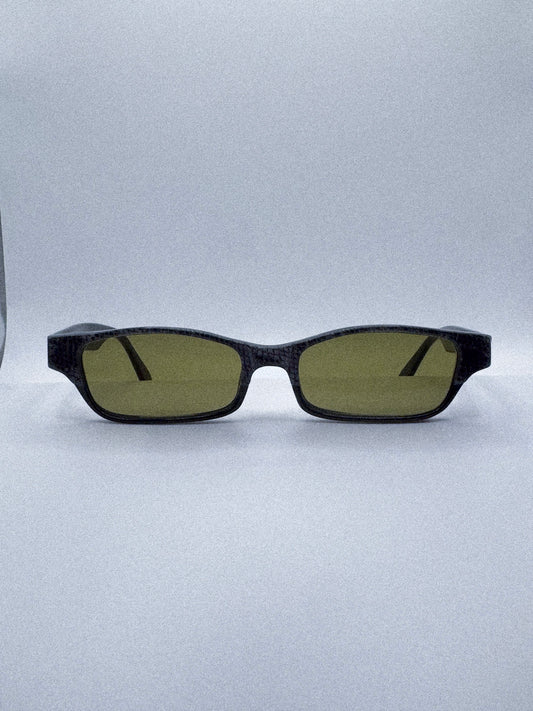 “Olive Noir” 1980s Snakeskin Sunglasses