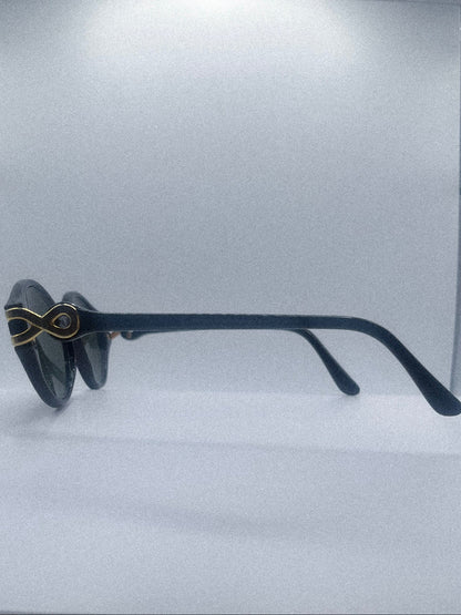 Lunettes de soleil Anne Klein pour Riviera des années 1970 | Noir/Doré