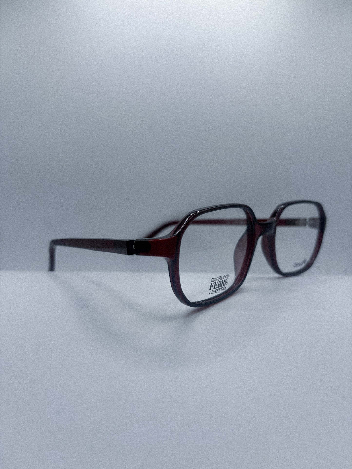 “Oxblood Geometry” 1980s Gianfranco Ferré Eyeglasses