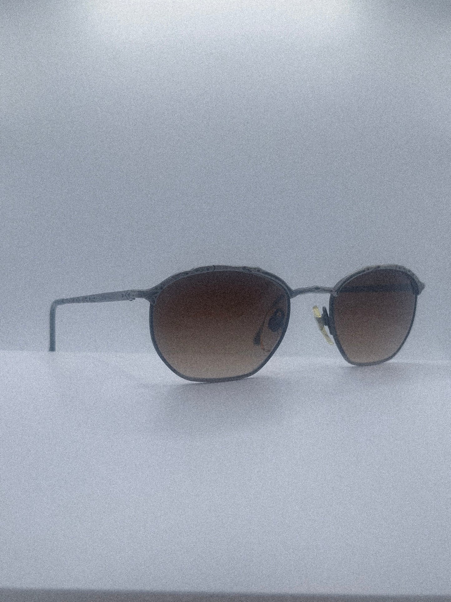 1980s Anne Klein II 8001 K1014-S Sunglasses | Brushed Silver