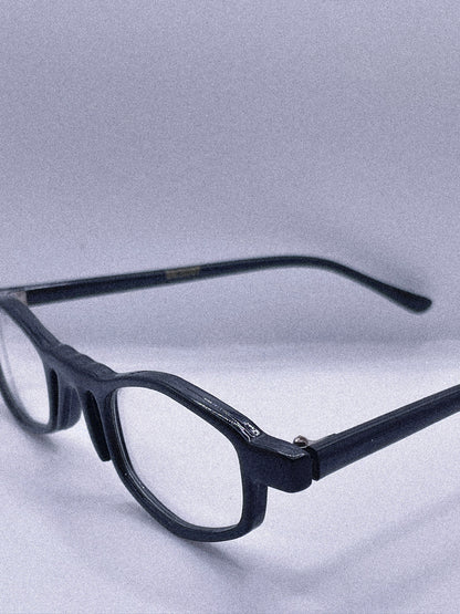 Obsidian Structure | 1990s Italian Design Eyeglasses Frame