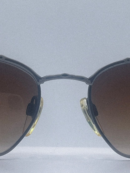 1980s Anne Klein II 8001 K1014-S Sunglasses | Brushed Silver