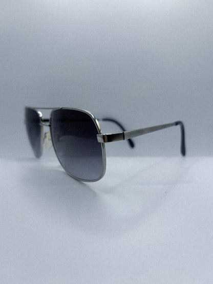 “Steel Fade” 1980s Charmant Aviator Sunglasses