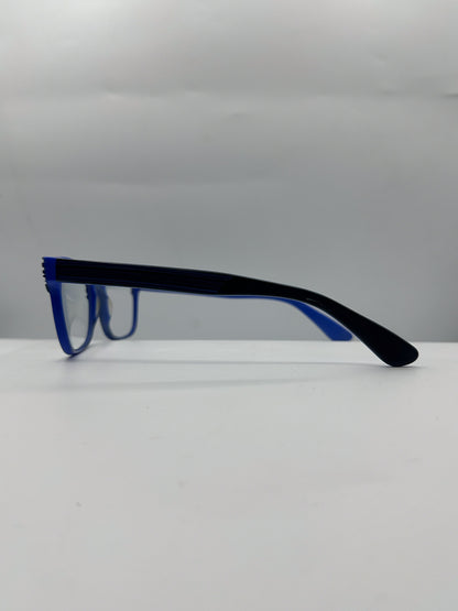 Blue 1990s SEE Eyeglasses left side