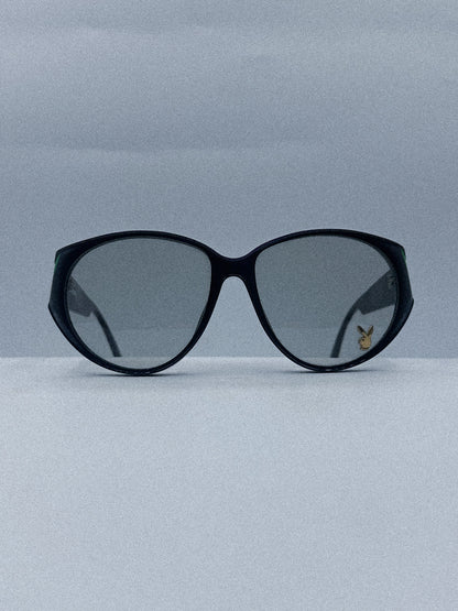 Bunny 1980s Oversized Jet-Black Sunglasses front side