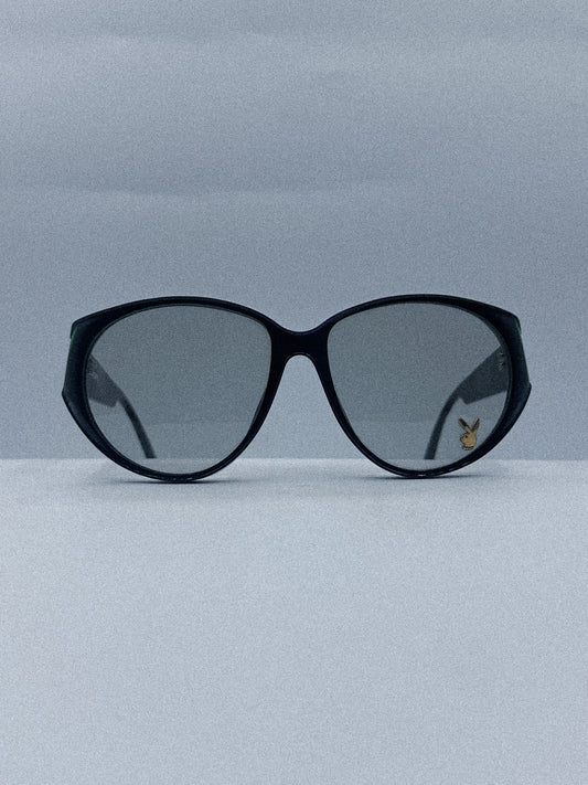 Bunny 1980s Oversized Jet-Black Sunglasses front side