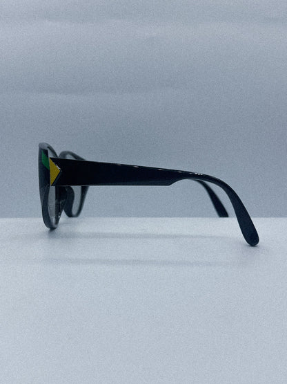 Bunny 1980s Oversized Jet-Black Sunglasses left side