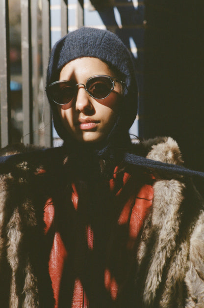 Chrome Brows 1990s Jean-Paul Gaultier Sunglasses with model