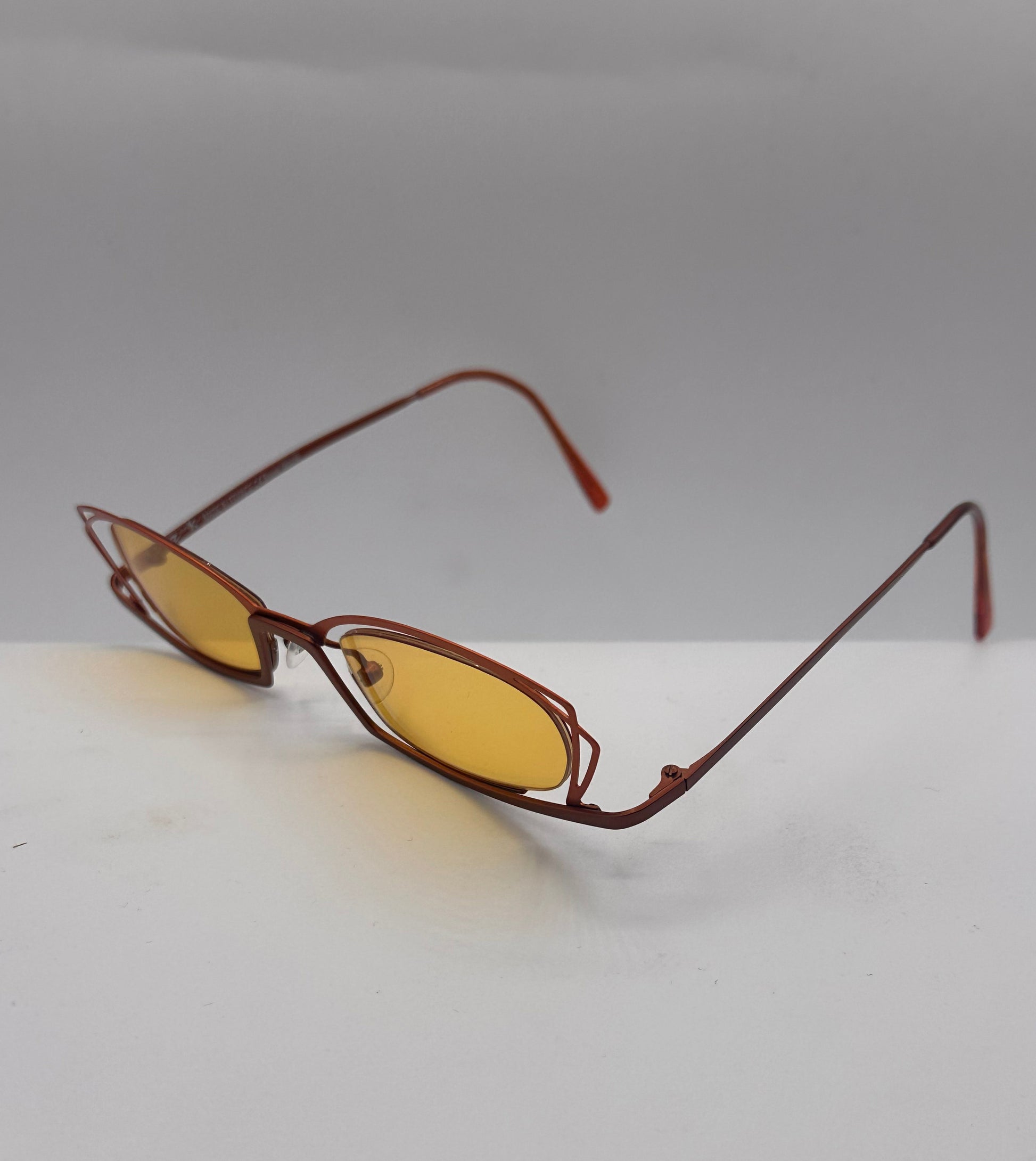 Electric Orange 1980s Zenka vintage Sunglasses, left side