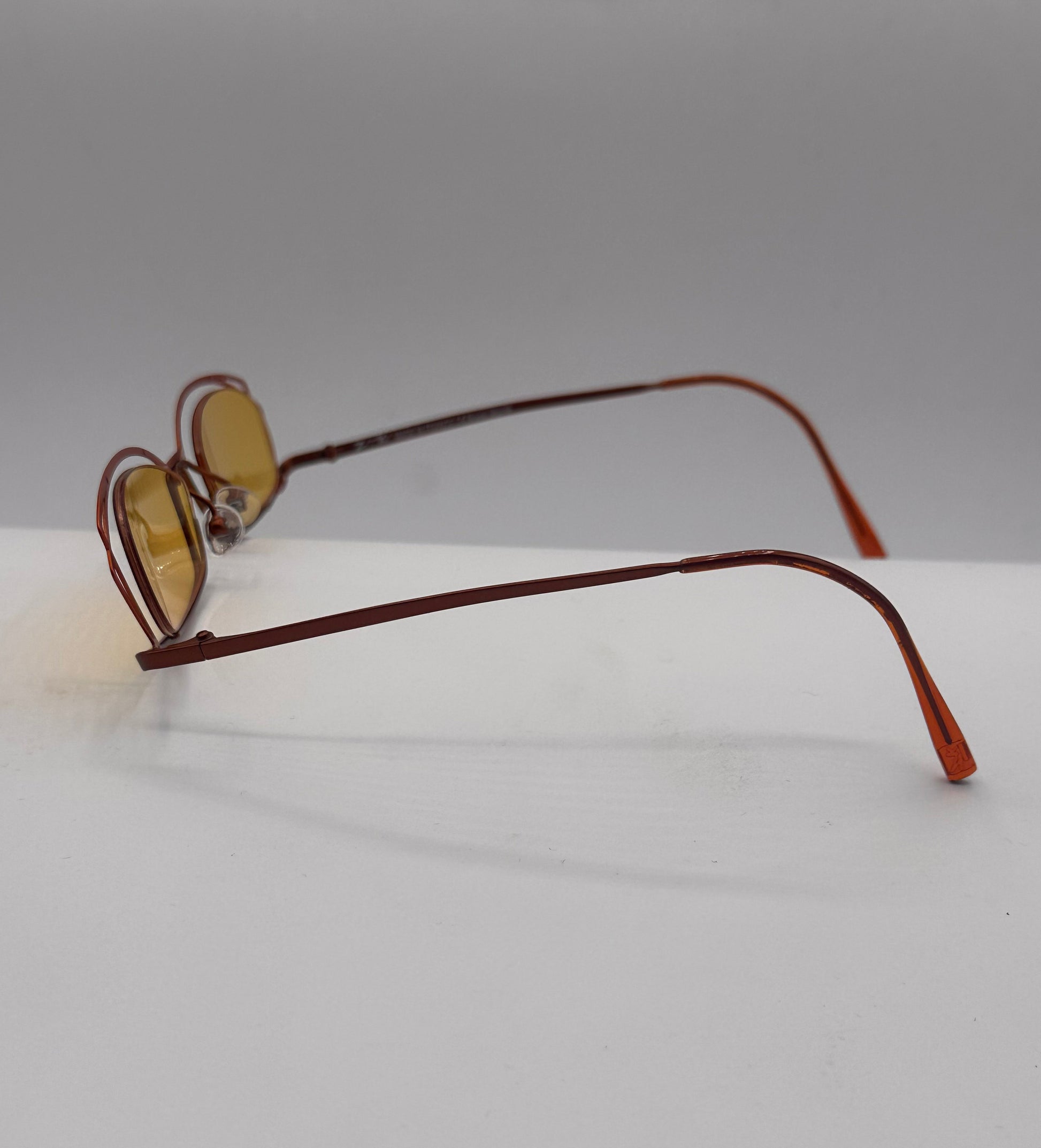 Electric Orange 1980s Zenka vintage Sunglasses, left side 2