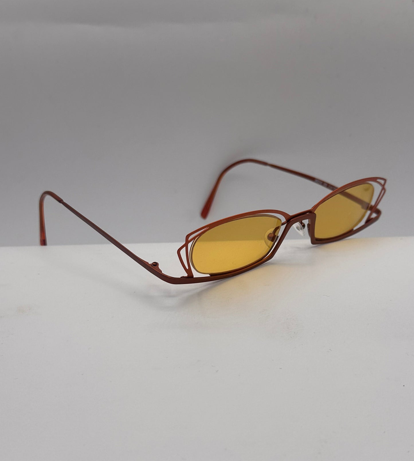Electric Orange 1980s Zenka vintage Sunglasses, right side