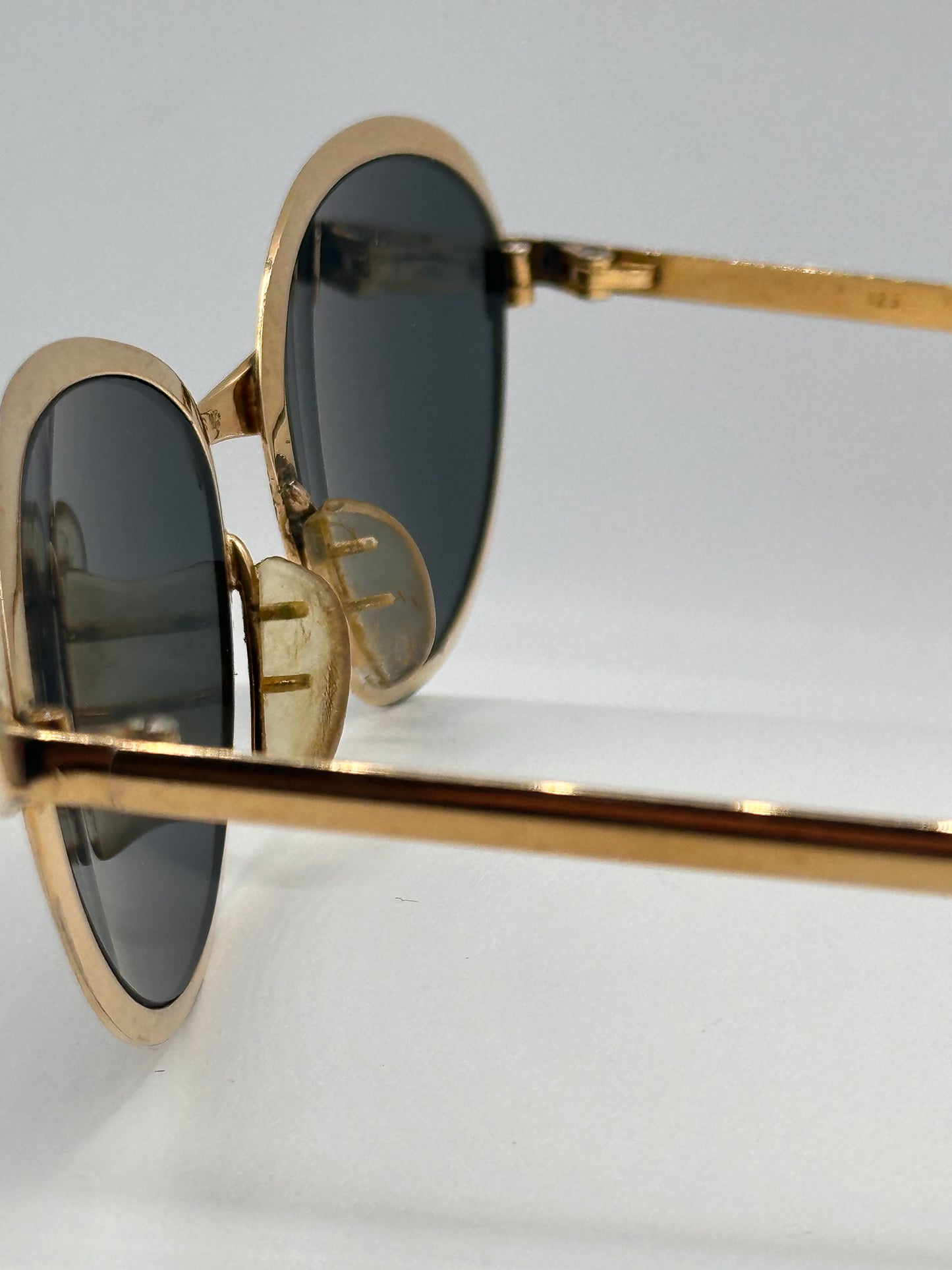 Glamour 1960s Optima gold vintage sunglasses, left inner side