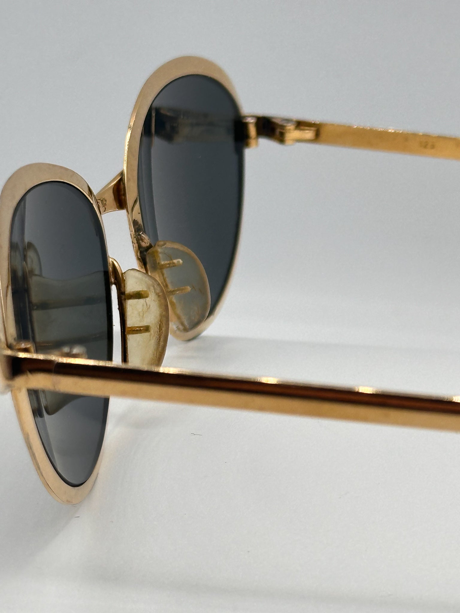 Glamour 1960s Optima gold vintage sunglasses, left inner side