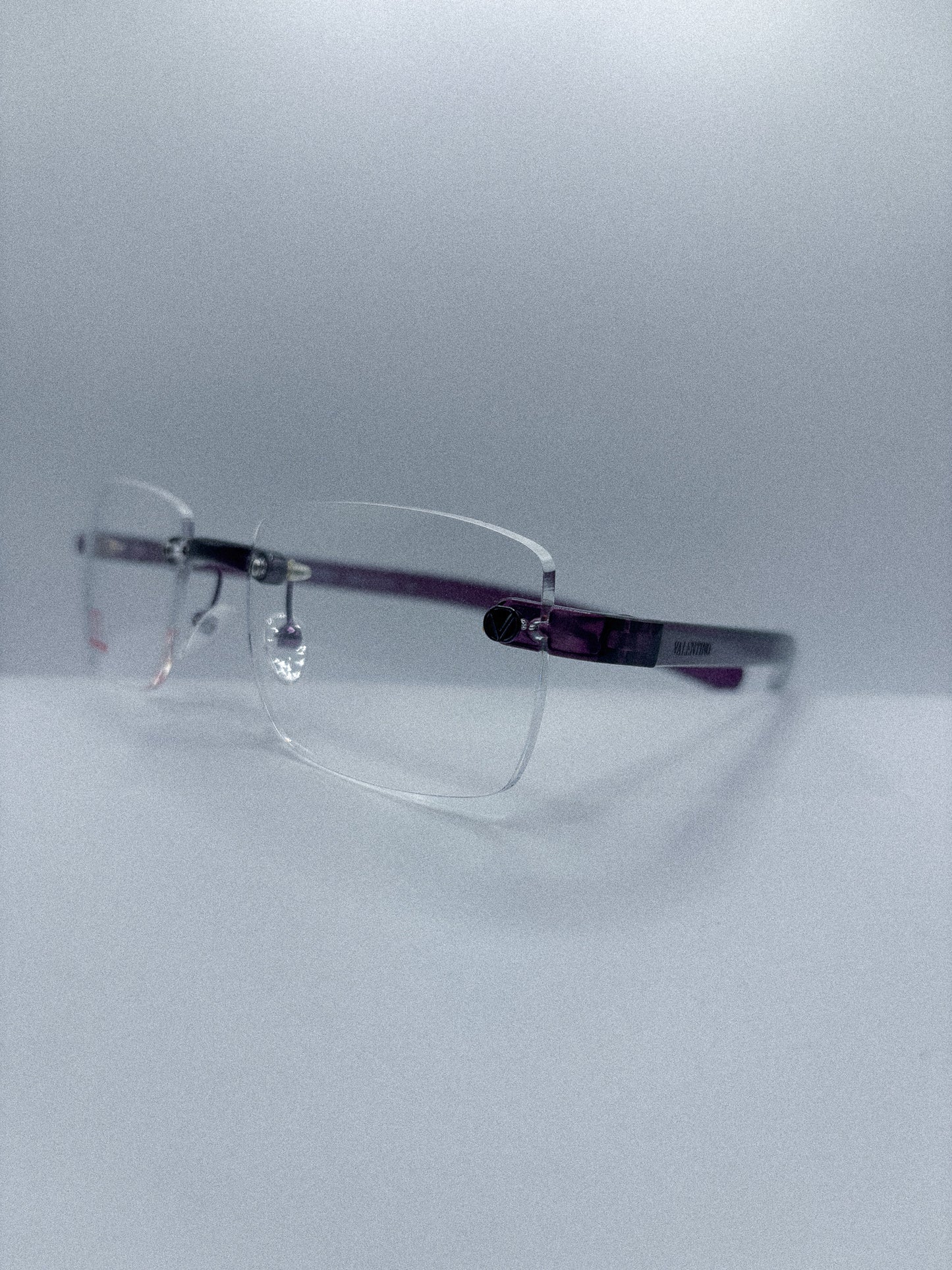 “Violet Trace” 1990s Valentino Rimless Eyeglasses