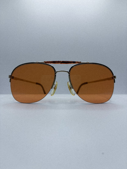 “Amber Horizon” 1980s Peerage Aviator Sunglasses