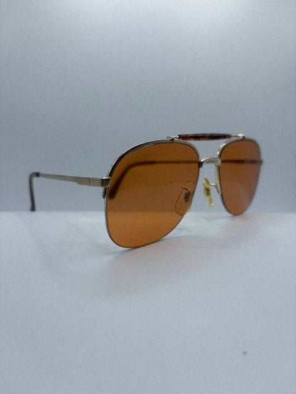 “Amber Horizon” 1980s Peerage Aviator Sunglasses