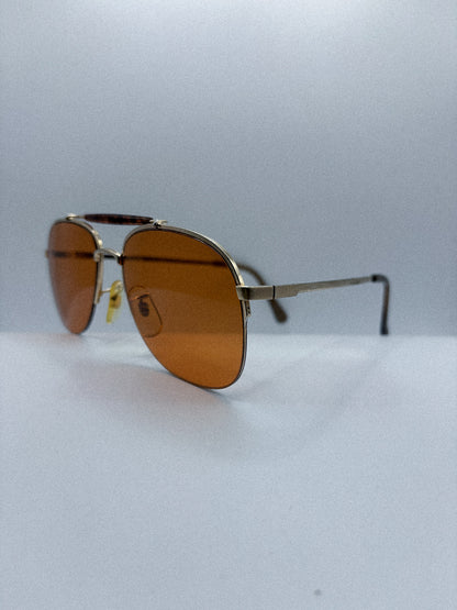 “Amber Horizon” 1980s Peerage Aviator Sunglasses