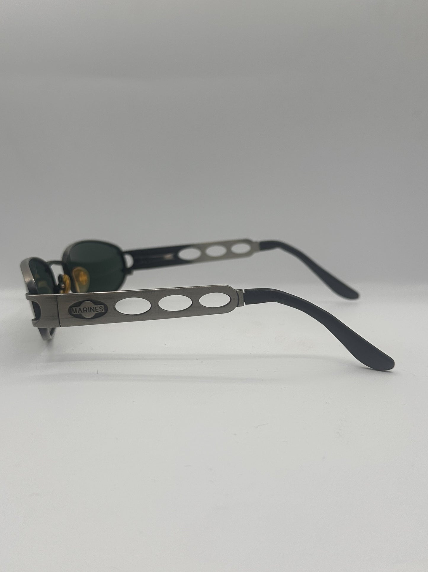 Metal 1990s Marines vintage Sunglasses, left side 