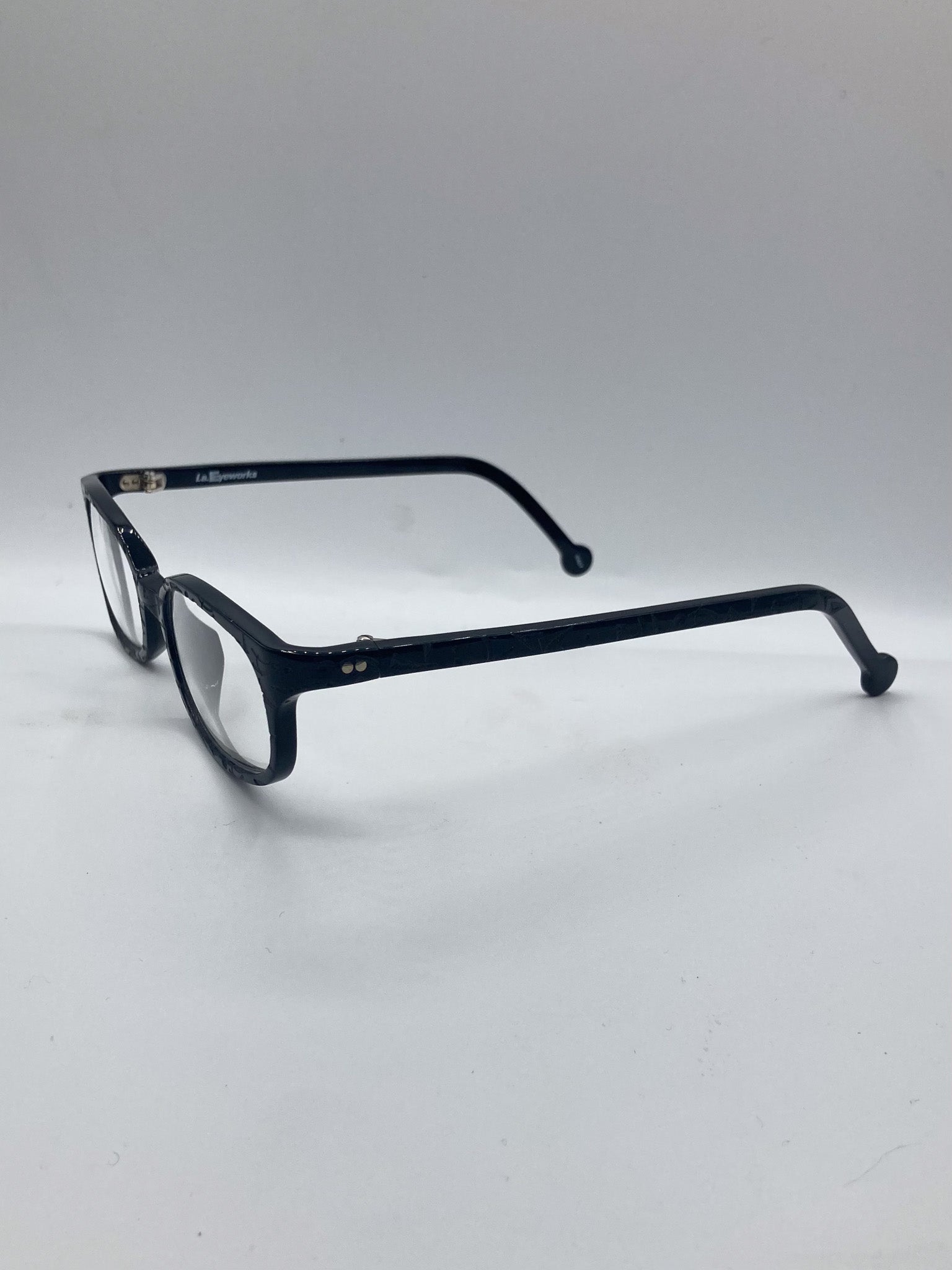 Mooch 1990s L.A. Eyeworks vintage glasses, left side