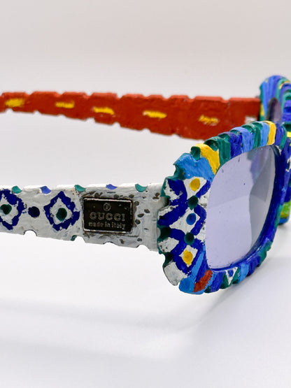 Mosaic Morocco Gucci vintage sunglasses, zoom in right side