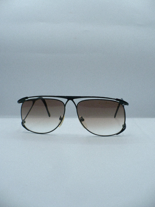 Optos Black 1980s Luigi Colani Designer Sunglasses front side