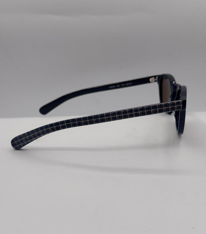 Plaid Blue 1980s Kenzo vintage Sunglasses, right side