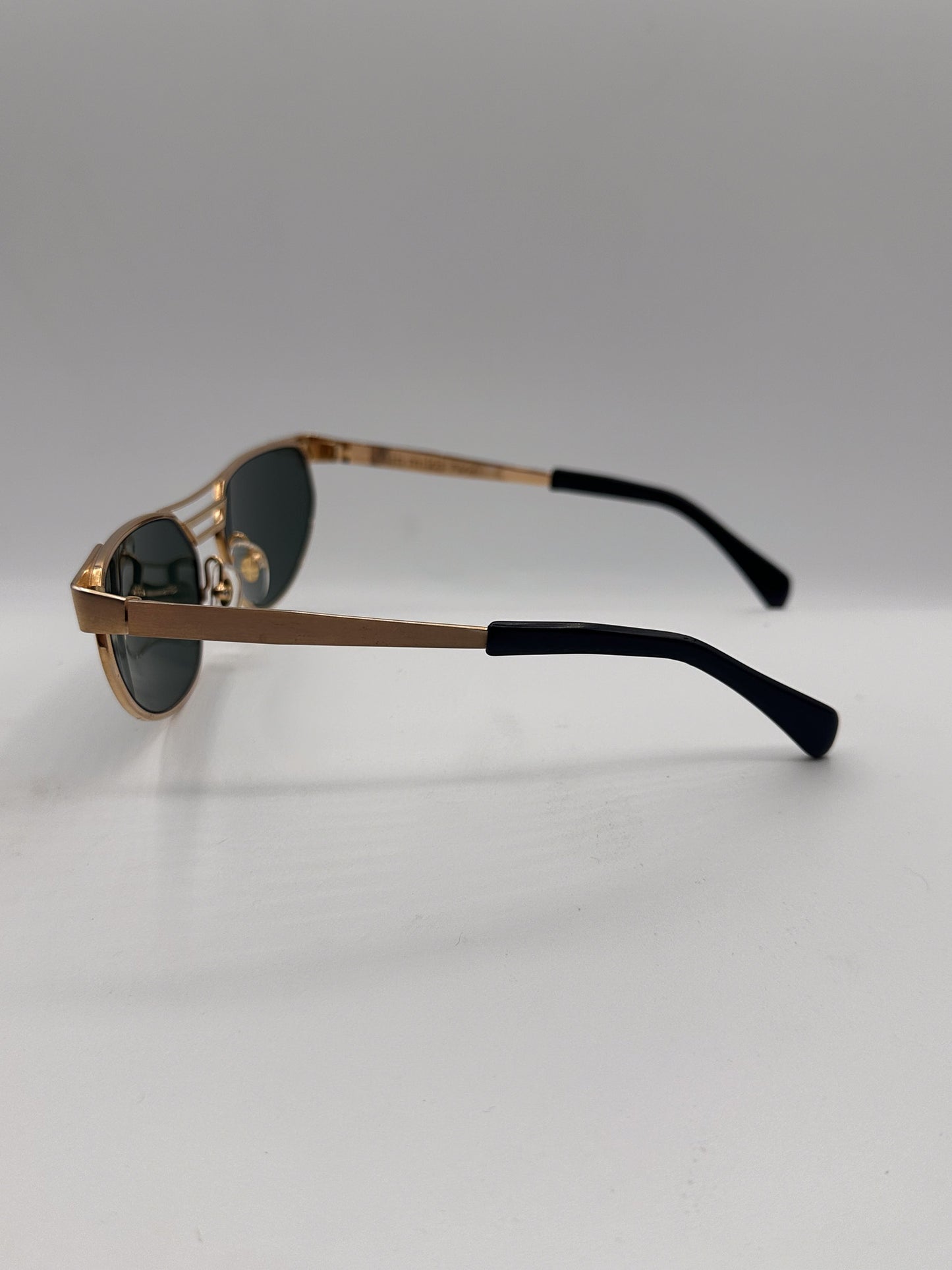 Retro Gold 1980s Alain Mikli vintage glasses gold frame, left side